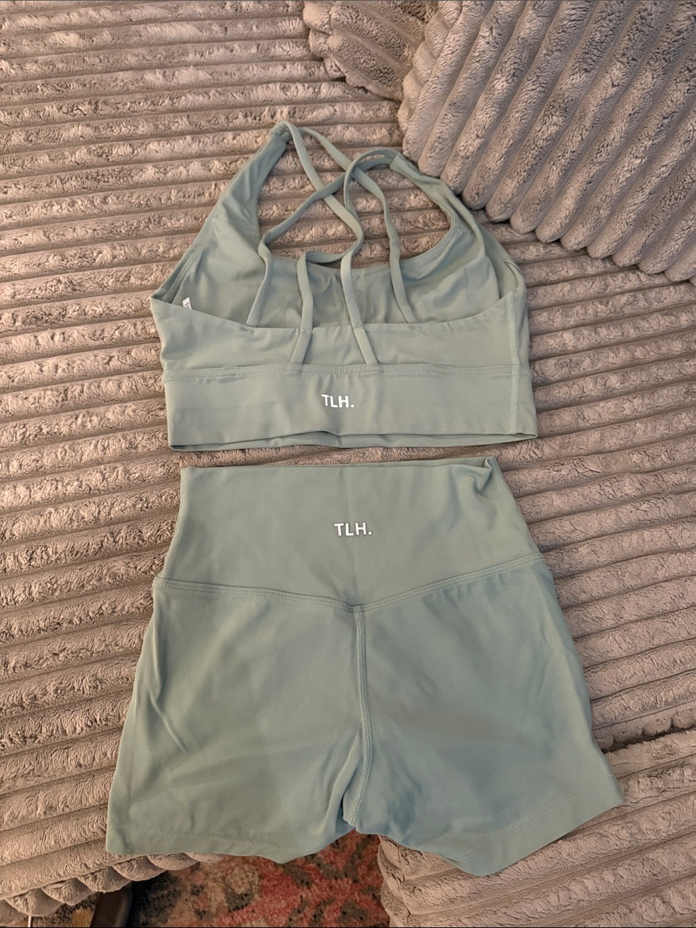 TLH (costa rican brand) Strappy Sports Bra & High-Waist Shorts Set